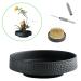 Eggone Japanese Ikebana Vase Kit  Flower Shallow Container Ceramics Ikebana Vase with 1.57inch Flower Frog and Floristry Floral Frog Kenzan Needle Straightening Tool (Hammer Pattern Bowl)