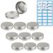 Zeoabsy 10 piece of empty 100 ml round silver aluminum tins with screw-top cole screw box CREMED cans aluminum tins doses aluminum box tin cans for cosmetics candle ointments 5x spatula 1x etiquette silver 100ml