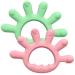 Teething-bite ring baby 2 pieces of bite for babies silicone bite ring for toddlers boys girls shower gifts teeth relief k to play stuff (green+pink) green+pink