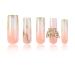 Buy Glossy Ombre Nail Press Ons - 24Pcs Coffin Fake Nails with 3D Butterfly & Gold Glitter - Ideal for Women - Buy Online on SooperMarket.com