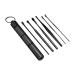 HEIMEABI Innovative Spring Earwax Cleaner Tool Set Earwax Removal Kit Ear Wax Removal 6-in-1 Ear Pick Tools Reusable Ear Cleaner Saline Piercing Wash (Black One Size) Black One Size