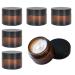 Amber glass empty can 6 pieces Tiegel Cremedose 30ml/50ml brown glass container empty refillable container brown ointment puts for women girls cosmetics creams lotion etheric oils (30g)