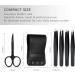 5 in 1 Stainless Steel Tweezers Set for Precision Hair Removal - Includes Eyebrow Scissors - Black Tweezers for Ingrown Hair, Splinters - Buy Online on SooperMarket.com