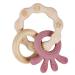 Vicloon Teething Toys for Baby Silicone and Wood Teether Baby Teether Toys Teether Chew Toy Easy to Hold and Clean Up Octopus Teething Toy Silicone chewlery for Boys&Girls (Beige)