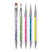 SINEN 5 Pcs Double Ended Nail Design Brushes Uv Gel Nail Brush Drill Manicure Pen Nail Polish Pen Interior Brush Tool Nail Painting Brush Pen Set for Home DIY and Salon with Shiny Handles