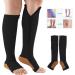 Buy ZLXHDL Compression Socks with Zipper - 2 Pairs of Open Toe Compression Stockings for Men & Women (S/M) - Black - Buy Online on SooperMarket.com