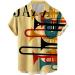 HDDK Men's Casual Short Sleeve Hawaiian Shirt - Rainbow Vintage Jazz Print, Regular Fit Beach Top - Buy Online on SooperMarket.com