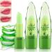 2 Pack Aloe Vera Lipstick Long Lasting Lip Care Nutritious Plumper Lip Balm Moisturizer Magic Color Changing Crystal Jelly Lipstick Lip Gloss Matte Makeup Tinted Lip Balm (Green A)