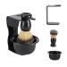 Premium 3-in-1 Shaving Brush and Bowl Set for Men | Badger Hair Brush Shaving Bowl & Holder | Perfect Shaving Kit in Black - Buy Online on SooperMarket.com