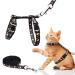 Cat Harness and Leash Set Gold Moons Soft Nylon Escape Proof Adjustable for Kittens Small Animals Glow in The Dark Black