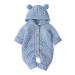 Baby Boy Girl Clothes Long Sleeve Knitted Hooded Romper Bodysuit Onesie Fall Winter Jumpsuit 0-6 Months Light Blue-Hairball
