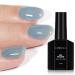 TOMICCA Grey Blue Jelly Gel Nail Polish - Sheer Nude Gel Polish Natural Teal Color Nail Polish Gel Quick Dry Translucent Neutral Soak Off U V Gel Nails for Nail Art DIY at Home Jelly-Blue