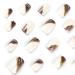 24PCS Gold Glitter Marble Square Press On Nails - Medium False Acrylic Nails for Women - Brown Full Cover Stick On Nails - Buy Online on SooperMarket.com
