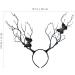 minkissy Womens Headbands Antler Headband Tree Branches Headdress with Butterflies Halloween Deer Horn Cosplay Costume Hair Accessory for Women Womens Hair Accessories Black - Buy Online on SooperMarket.com