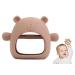Bear Mitten Baby Teether  Anti-Drop Teething Toy for Babies 3+ Months  Silicone Teether for Baby Teething Relief  Infant Toy for Sucking Needs  BPA Free(Brown)