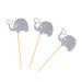 Warmhm 3pcs Cocktail Picks Elephant Cupcake Picks Topper Heart Glitter Picks Food Elephant Cupcake Toppers Gold Glitter Toppers Paper Cups Stick Fruit Topper Heart Wedding Earth Tones Rod