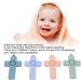Hztyyier 4 PCS Baby Teether Set - Cross Design Silicone Chew Toys with Lanyard | Perfect Newborn Gift - International Shipping Available - Buy Online on SooperMarket.com