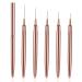 WLLHYF 5Pcs Nail Art Liner Brushes Painting Nail Art Brushes for Long Lines Details Fine Drawing Nail Dotting Drawing Tool Set 7mm/9mm/11mm/15mm/25mm(Gold