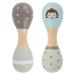 Bieco Baby Rassel Wood HedgehogDumbbell ratta |2 Set |19 cm |Children's rattle musical instrument |Wood racel baby montessori rattles children from 1 year rattle baby 0-6 months rattle ring baby