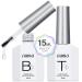 AILLSA Base and Top Coat Gel Nail Polish Set - Gel Top and Base Coat Nail Polish Soak Off U V LED Gel Polish Long Lasting Clear Gel Base Coat High Gloss Shine No Wipe Top Coat for DIY Nail Art at Home 2PCS 0.51 Fl Oz A-b...