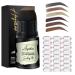 Eyebrow Stamp Stencil Kit  24 pc Eyebrow Shaping Stencils  Long-lasting Eyebrow Brow Definer  Perfect Make-up Reusable Kit (Light Brown)