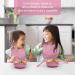 Vicloon Baby Weaning Set 4 Pcs | Silicone Feeding Set with Suction Plate, Bowl, Bib, Spoon & Fork | BPA Free | Toddlers & Kids Bowl Set | Pink Bear Sucker Bowl - Gift for Kids - Buy Online on SooperMarket.com