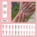 RUNRAYAY Pink French Press on Nails with Sequins Design - Gradient Fake Nails for Women | Acrylic Full Cover Coffin Spring Summer - Buy Online on SooperMarket.com
