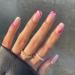 24 PCS French Tips Press on Nails Medium Length False Nails Glossy Pink White Fake Nails Full Cover Design Nail Art for Women and Girls Party Salon