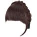 Fluffy Fake Hair Band Bangs Headband with Bangs Fluffy Front Fake Bangs Synthetic Braided Headband Wig with Bangs Non slip Headband Hair Extensions for Women Girls(Dark Brown)
