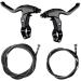Lomodo 4 Pieces Bicycle Brake Accessories Including 2 Pack Aluminium Alloy Brake Levers Handle Bars and 2 Pack Brake Wire (Front and Rear Brake Cable) for Mountain/Road/MTB Bike(Black)