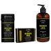 Barrel and Oak - Men's Body Care Set Mountain Sage Scented Variety Pack Essential Oil-Based Scent Cedar & Patchouli Blend Bar Soap (6 oz) Body Wash (16 oz) & Deodorant (3 oz) | 3-Pack