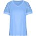 MALAIDOG Womens Lace Puff Sleeve Tunic Blouse - Floral V Neck Tee, Summer Flowy Top Blue - Buy Online on SooperMarket.com