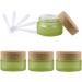 Plastic cosmetic jars empty jars 4 PC 50ml Empty Green Glass Cosmetic Jars with Screw Lid  50g Small Containers Storage Pot for Cosmetic Travel + 4X Spatula (Color : Groen Size : 20ml) (Color : Groe 20ml Groen