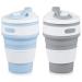 2Pcs Silicone Collapsible Travel Cup - Camping Cups Collapsible Cups Drinking Cups with Lids for Adults Foldable Silicone Cup Collapsible Cup with Lid - Camping Cup Collapsible Drinking Cups for Kids