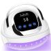 UV Nail Lamp 268W UV Lamps for Gel Nails with 4 Timer Setting/Large LCD Touch Screen Fast Curing Lamp Nail Dryer for Toenail Home Salon white&black
