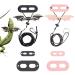 WEBEEDY 2 Sets Bearded Dragon Lizard Harness Leash 3 Size Pack Leather Adjustable Dinosaur Wing Lizard Harness Leash for Bearded Dragon Lizard Reptiles Safety Outdoor Walking