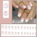 EONFAVE 24 Pcs French False Nails - White Square Stick on Nails with Glue - Short Acrylic Full Cover Press on Nails for Women and Girls - Buy Online on SooperMarket.com