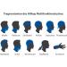 Hilltop 3x Motorcycle Multifunctional Headscarf & Bandana Set - Blue Wind Wheels for Men & Women | International Shipping Available - Buy Online on SooperMarket.com