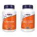 NOW L-Tyrosine (Freeform) Capsules 500mg 120 Count & Acetyl L-Carnitine 500mg 100 vcaps Tyrosine + L-Carnitine 100 Count (Pack of 1) Unflavored 120 Count (Pack of 1)