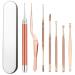 Earwax Removal Kit LED Light Ear Curette Tools Stainless Steel Ear Cleaner for Children and Adults Tweezer Earpick Exfoliator Cleansing Tools Set with Storage Box Rose Gold 8 Pcs (rose gold)