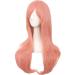 MapofBeauty 28 Inch Women Side Bangs Long Curly Hair Cosplay Wig in Orange Pink - 70cm - Buy Online on SooperMarket.com