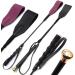 Piece Set 18" Gold and Purple Riding Horse Crop | Genuine Leather Jump Bat Top | Black Faux Handle