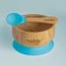 Nohla Bamboo Baby & Toddler Suction Plate Bowl Set with Silicone Spoon - Secure Grip on Smooth Surfaces - Eco-Friendly BPA-Free - Blue - Buy Online on SooperMarket.com