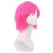 MapofBeauty Neon Pink Short Straight Fiber Wig - 12 Inch Side Bangs Cosplay Wig for Stunning Looks - Buy Online on SooperMarket.com