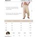 Runcati Men's Cotton Harem Pants - Baggy Hippie Casual Linen Yoga Pants for Beach - Low Crotch Trousers in Brown M - Buy Online on SooperMarket.com