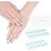 DANNI & TONI Salon-Quality Gel Nail Wraps (Pastel Peridot) - 28 Semi-Cured Self-Adhesive Stickers for Manicure - Blue and White Gradient Design - Buy Online on SooperMarket.com