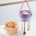 AWOCAN 3-in-1 Makeup Brush Cleaner Bowl Foldable Portable Cleaning Tool for Brushes Powder Puffs Sponges (beige) - Buy Online on SooperMarket.com