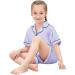 SWOMOG Kids Satin Pyjamas Set | 2 Piece Button-Down Pjs | Short Sleeve Silk Nightwear for Girls Boys | Ages 6-7 | Lavender - Buy Online on SooperMarket.com