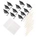 Vaguelly 30pcs 2022 2022 Cake Inserts Cake Ornament Cupcake Topper Capacillos Para Cupcake Graduation Cap Decorations Mini Paper Cups Graduation Cake Decor Baking Paper Bamboo Stick