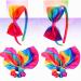 Rainbow Loop Hair Straps - 4 Pack Colorful Satin Hair Bands for Women & Girls | Large Rainbow Hair Ropes - Buy Online on SooperMarket.com